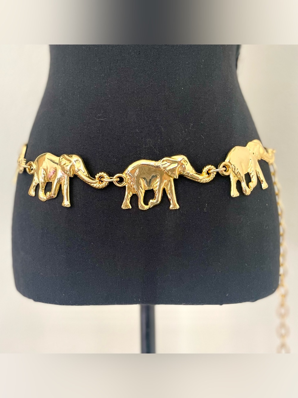 Vintage Elephant Gold Chain Belt